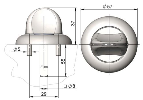 Завёртка фиксатора ЗФ-7207Ф-Хп (хром)