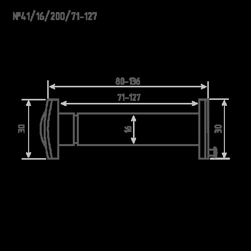 Н-М  Глазок дверной квадратный №41ЦК/16/200/71-127 (матовый никель)