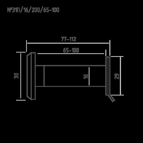 Н-М  Глазок дверной №31П/16/200/65-100 (хром)