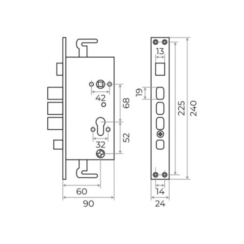 Замок врезной ЗВ-7.02.ОР ДКД левый MARLOK