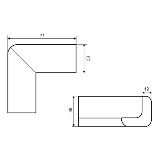 Уголок защитный большой беж. PALLADIUM BS 46.25
