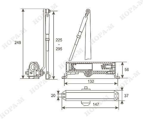 Н-М  Доводчик №2S (25-50 кг) - золото- морозостойкий