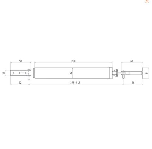Н-М  Доводчик дверной пневматический 202 (до 35кг) (серебро)