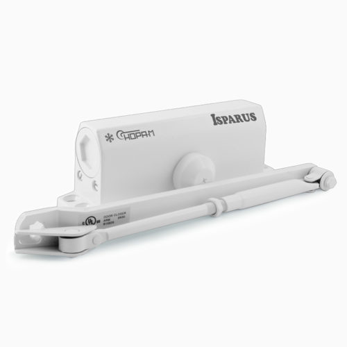 Н-М  Доводчик ISP 410 F (15-60 кг) - белый - морозостойкий - с фиксацией