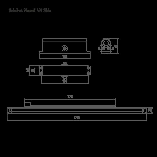 Н-М  Доводчик ISP 430 Slider (40-100 кг) - коричневый - морозостойкий