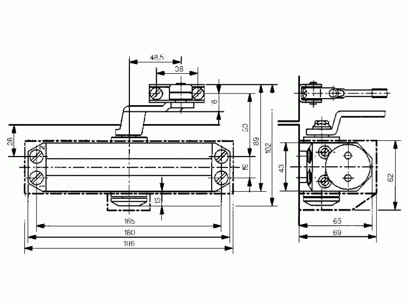 Доводчик DORMA TS77-4EN(90 кг) золото Доводчик DORMA TS77-4EN(90 кг) золото