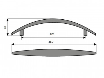 Ручка мебельная, дуга 5024-06 128 мм (хром) - 181441