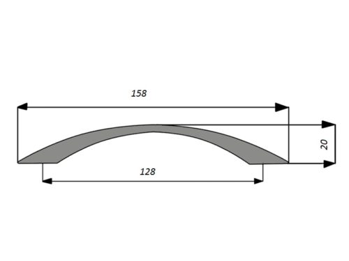 Ручка мебельная, скоба RS037CP 128 мм (хром) - 113927