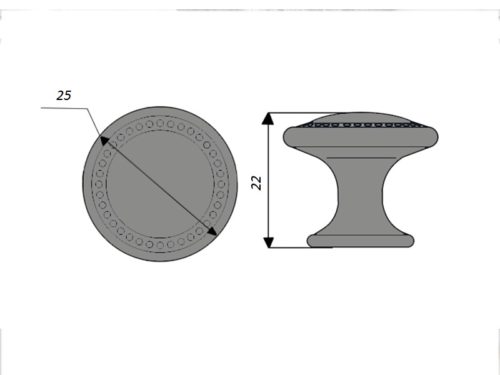 Ручка мебельная, кнопка RC053AB (ст.бронза) - 113742
