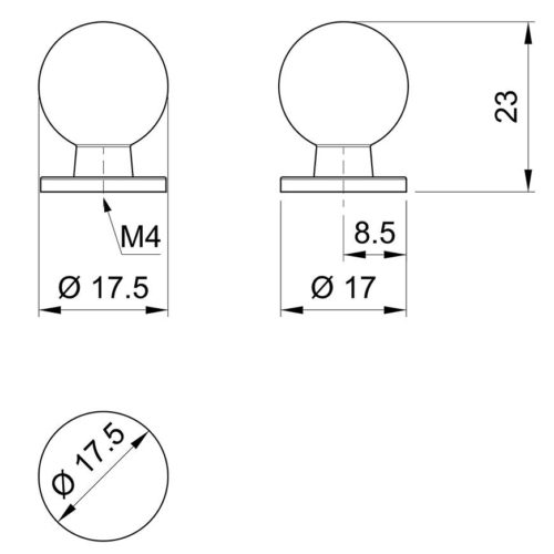 Ручка мебельная, кнопка шар 6041-06 (хром) - 181115
