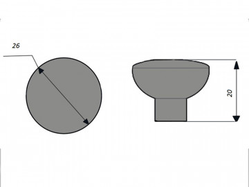 Ручка мебельная, кнопка 5033-06 (хром) - 181105