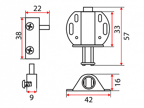 Петля для стеклянных дверей (комплект на 1 дверь) с защёлкой (хром)