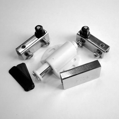 Петля для стеклянных дверей (комплект на 1 дверь) с защёлкой (хром)