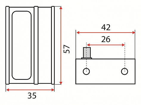 Петля для стеклянных дверей (комплект на 1 дверь) с ручкой (хром)