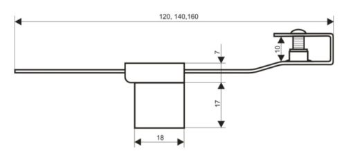 Замок мебельный витринный реечный 805 L=140 мм (хром)