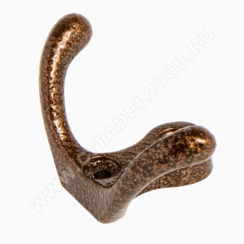 Крючок-вешалка 2-х рожковый (ст.медь) №15