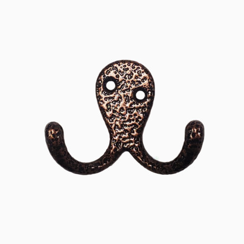 Крючок-вешалка 2-х рожковый (ст.медь) №17