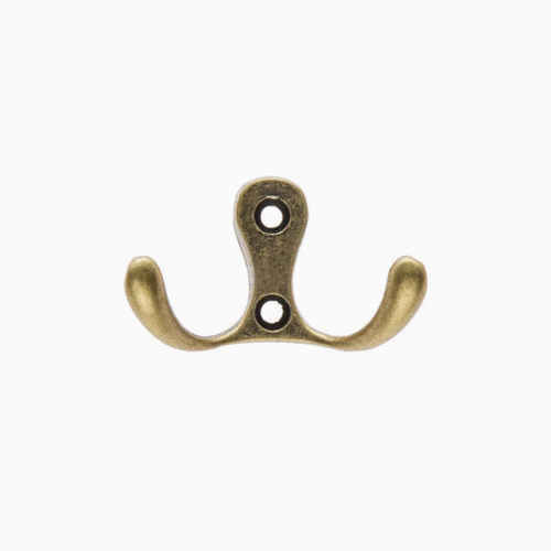 Крючок-вешалка 2-х рожковый (ст.бронза) №15