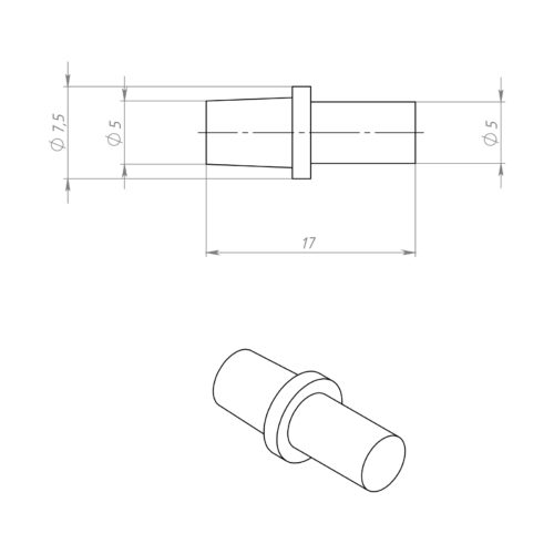 Полкодержатель d 5.0 (цинк)