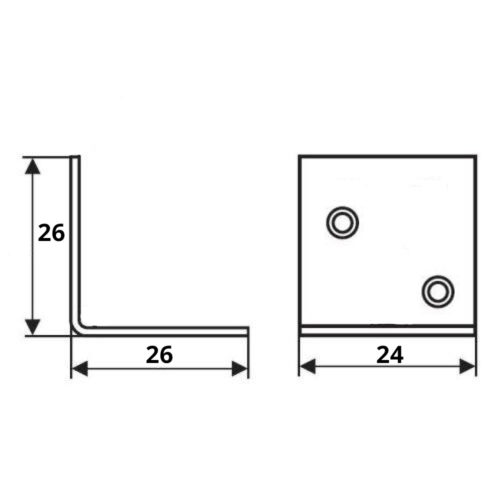 Уголок крепёжный 26х26х24 (коричневый)