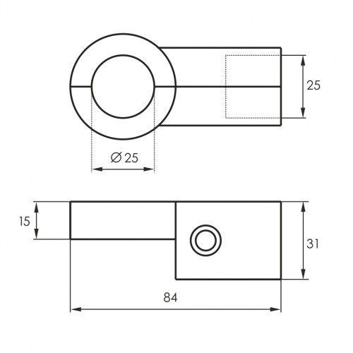 R-43 Крепёж поворотный с 4-мя направлениями d 25 мм 6484