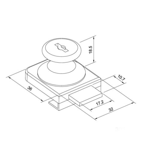 Замок мебельный 804 пк (хром)