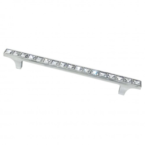 Ручка-скоба мебельная 603-160 со стразами (хром)