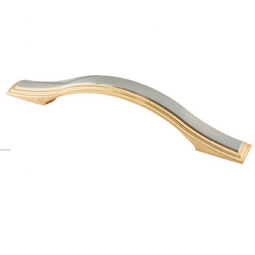 Ручка-скоба мебельная 700-128 (никель+золото)