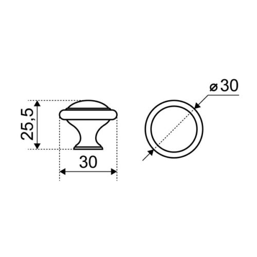 StahlBuro Ручка-кнопка мебельная А304 BL (матовый чёрный) 2 штуки