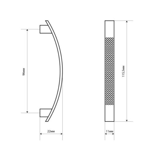 StahlBuro Ручка-скоба мебельная А345-96 CP (хром) 2 штуки
