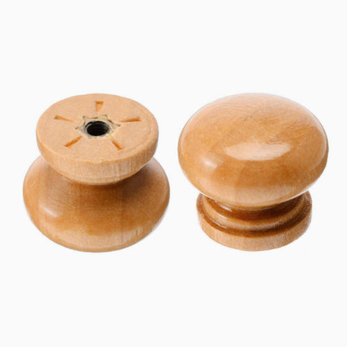 Ручка-кнопка мебельная KL-3312 d35 WH (светлое дерево)