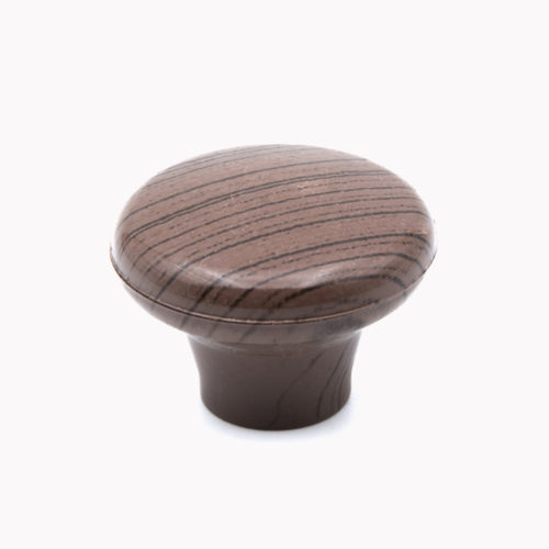 Ручка-кнопка мебельная NV-41 В (тёмное дерево) d40 мм (пластик)