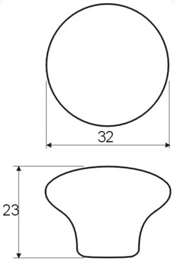 Ручка-кнопка мебельная NV-41 В (тёмное дерево) d40 мм (пластик)