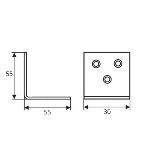 Уголок мебельный 55х55х30 (белый)