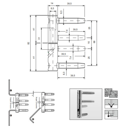 Петля ввёртная 3D-14.v1  Апекс