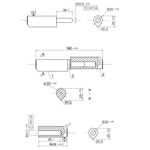 Петля для мет. дверей 140*20-B (B2B)Апекс