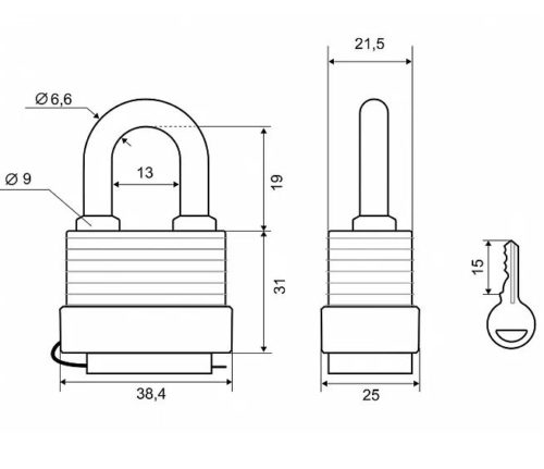 PALLADIUM Замок навесной 905 WP-30