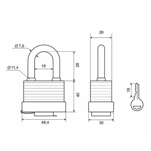 PALLADIUM Замок навесной 905 WP-40