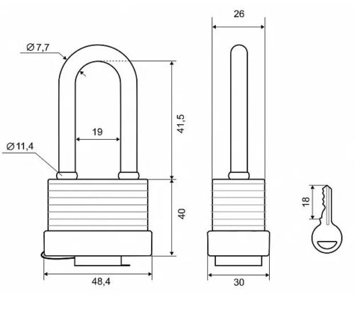 PALLADIUM Замок навесной 905 WP-40L