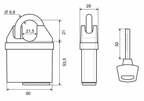 PALLADIUM Замок навесной 902F-50