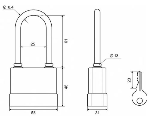 PALLADIUM Замок навесной 907 WP-50L