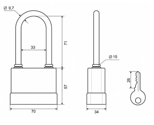 PALLADIUM Замок навесной 907 WP-65L