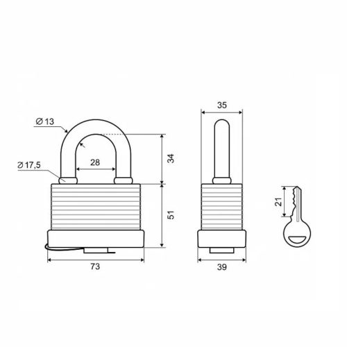 PALLADIUM Замок навесной 905 WP-65