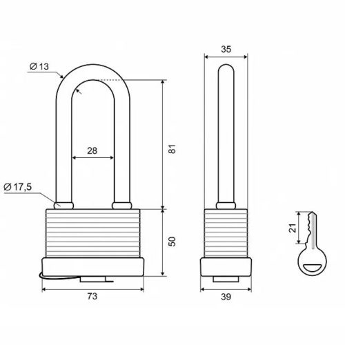 PALLADIUM Замок навесной 905 WP-65L