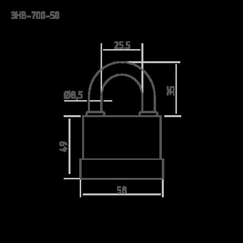 Н-М  Замок навесной всепогодный ЗНВ-700-50 (58мм) (3 ключа)