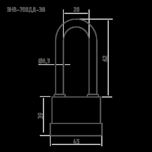 Н-М  Замок навесной всепогодный ЗНВ-700дд-38 (45мм) (3 ключа)
