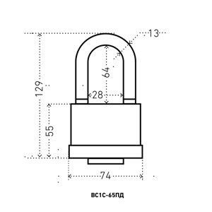 Аллюр  Замок навесной ВС1С-65ПД (SP-65 L)