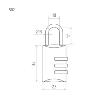 Н-МЗамок навесной кодовый 502 (серый)