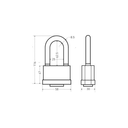 Аллюр  Замок навесной ВС1Ч-375ПД черный пластик (длинная дужка)