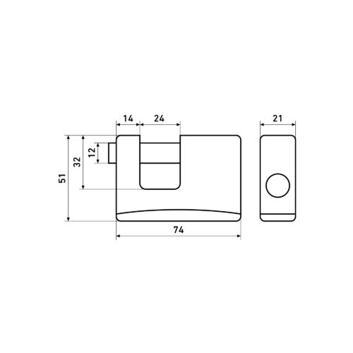 Булат  Замок навесной ВС 1-К75 ПЛ всепогодный d=12мм